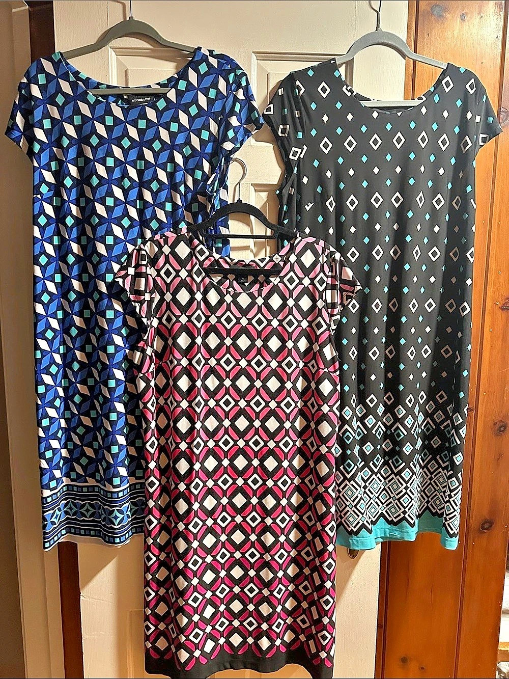 BUNDLE OF THREE Liz Claiborne Geometric Sheath Dresses. XL